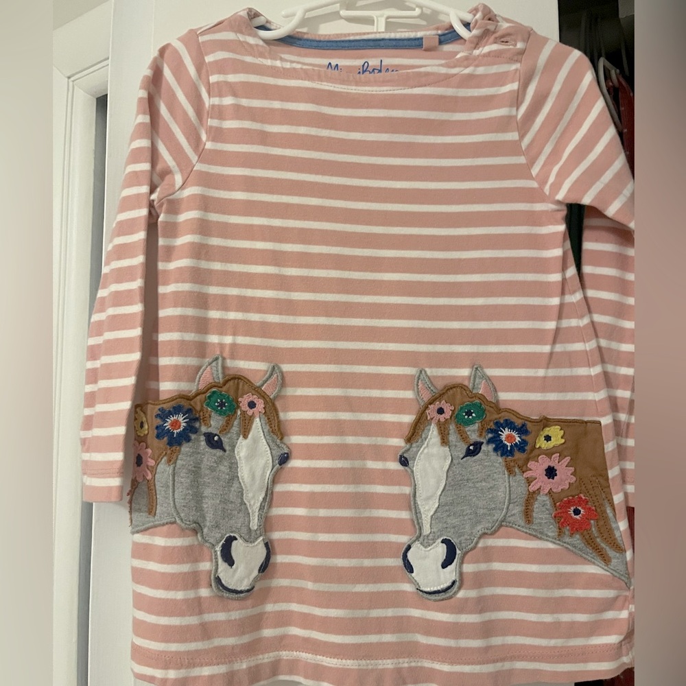 EUC Mini Boden Applique Horse Tunic Size 2-3Y